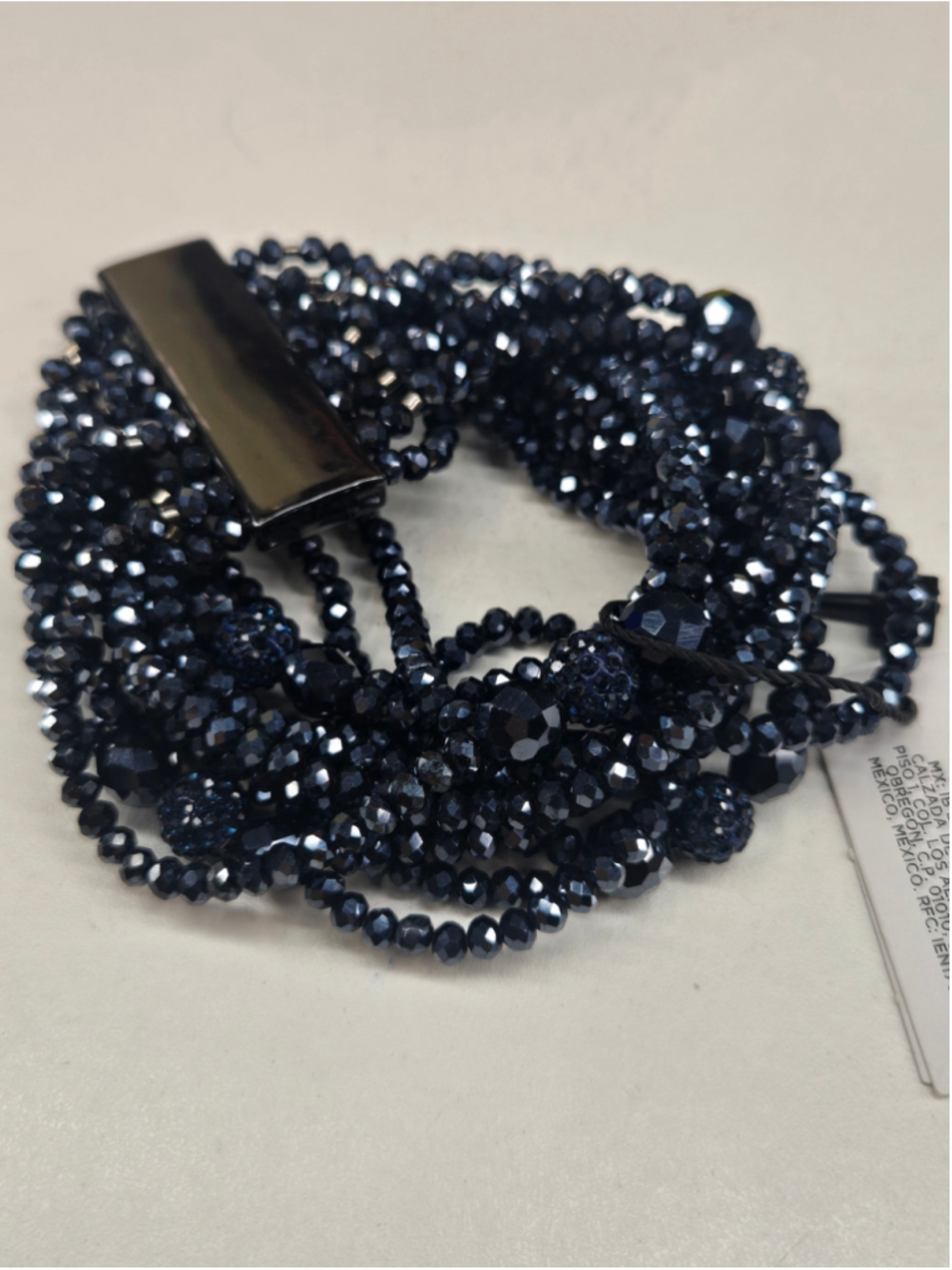White House Black Market Bracelet NWT Multi-Strand Beaded Black Stretch Sparkle